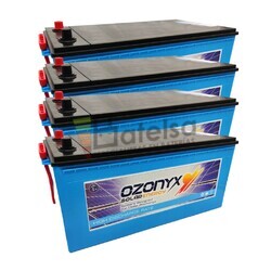 Kit 4 Bateras Solar 12 Voltios 260 Amperios Sin Mantenimiento Ozonyx