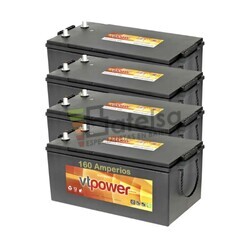 Kit 4 Bateras Solar Sin Mantenimiento 160 Amperios 12V