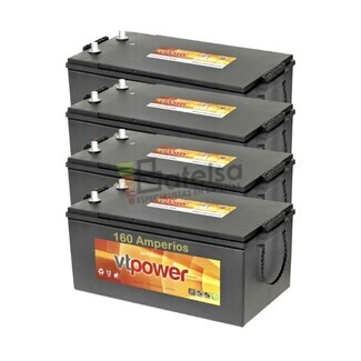 Kit 4 Bateras Solar Sin Mantenimiento 160 Amperios 12V