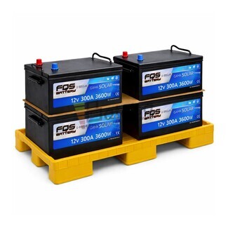 Kit 4 Bater�as Solares 12 Voltios 300Ah FQS12-300 Solar Alto Rendimiento