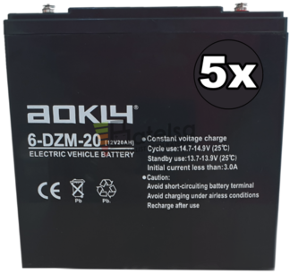 Kit 5 Bateras Moto elctrica 60 Voltios 20 Amperios 6DZM20