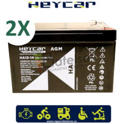Kit bateras Scooter 24 Voltios 14 Amperios Movilidad HA12-14