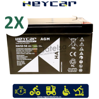Kit bateras Scooter 24 Voltios 14 Amperios Movilidad HA12-14