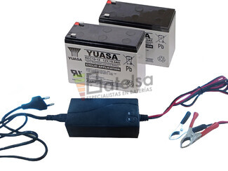 Kit de 2 Bateras 12V 10Ah REC10-12 y Cargador 24V