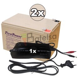 Kit de 2 Bateras Scooter 24 Voltios 14 Amperios con Cargador