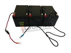 Kit de 3 Bateras 12V 12Ah WP12-12 para Vehculos Elctricos con Conexiones