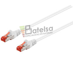 Latiguillo S/FTP Cat.6 RJ45 macho - macho, 0.5m Blanco