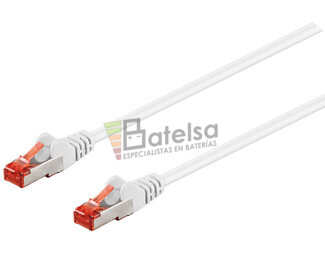 Latiguillo S-FTP Cat.6 RJ45 macho - macho, 0.5m Blanco