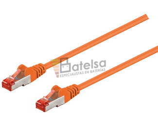 Latiguillo S-FTP Cat.6 RJ45 macho - macho, 0.5m Naranja