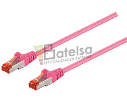 Latiguillo S/FTP Cat.6 RJ45 macho - macho, 0.5m Rosa