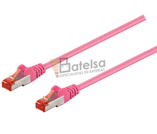 Latiguillo S-FTP Cat.6 RJ45 macho - macho, 0.5m Rosa