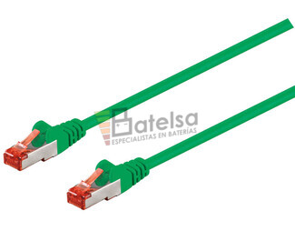 Latiguillo S-FTP Cat.6 RJ45 macho - macho, 0.5m Verde