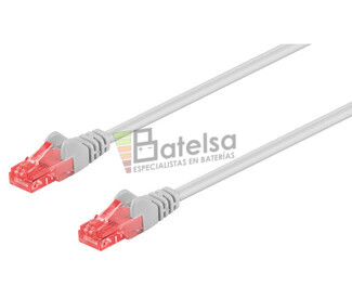 Latiguillo UTP Cat.6 RJ45 macho - macho, 0.25m Gris