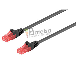 Latiguillo UTP Cat.6 RJ45 macho - macho, 0.25m Negro