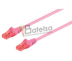 Latiguillo UTP Cat.6 RJ45 macho - macho, 0.25m Rosa