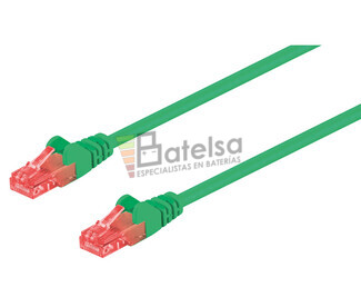 Latiguillo UTP Cat.6 RJ45 macho - macho, 0.25m Verde