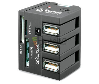 Lector de tarjetas universal con 3 puertos USB 2.0