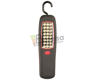 Linterna de 24 LED con imn y gancho giratorio 360