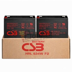 Pack 2 bater�as 6 Voltios 9 Amperios CSB HRL634 WF2