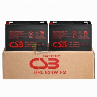 Pack 2 bater�as 6 Voltios 9 Amperios CSB HRL634 WF2