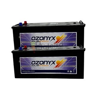 Pack 2 Bateras OZX250A, 12V 250Ah con mantenimiento para energa solar confiable