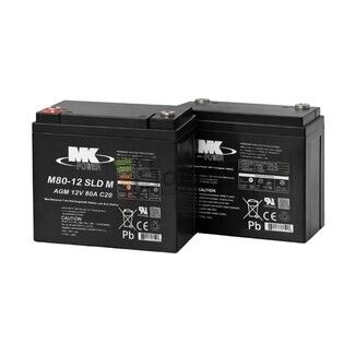Pack 2 bater�as transpaleta 12 Voltios 80 Amperios Ciclo Profundo MK M80-12 SLDM