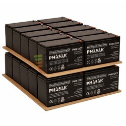 Pack 20 bater�as reemplazo SAI Phasak PH9360 12V 7Ah