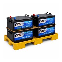 Pack 4 Bater�as 12V 300Ah FQS12-300 Solar para Placas Solares