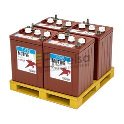 Pack 4 Baterias Grua Elevador Trojan T-125 6 Voltios 266 Amperios