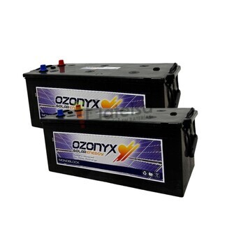 Pack de 2 bateras OZX250A 12V 250Ah con mantenimiento, Potencia y autonoma solar