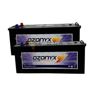 Pack doble OZX250A, 2 bateras de 12V 250Ah con mantenimiento para instalaciones solares