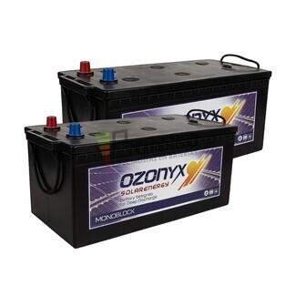 Pack doble OZX250AS, 2 bateras de 12V 250Ah para instalaciones solares