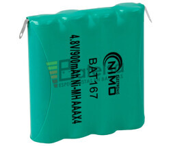 Packs de bateras pre-cargadas recargables 4.8 Voltios 900 mAh AAA NI-MH