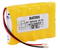 Packs de bateras recargables 6 Voltios 940 mAh AA NI-CD 70,0x49,3x14,0mm