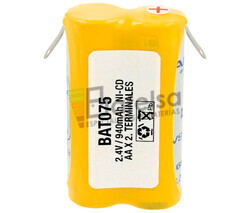 Packs de baterias recargables SAFT 2.4 Voltios 940 mAh AA NI-CD 28,0x49,0x14,0mm
