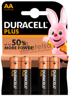 Pila Alcalina Duracell Plus Power AA Blister 4 Unidades