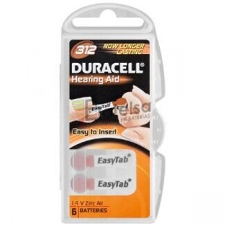 Pila de Audifono DA312 Duracell (Blister de 6 Pilas )