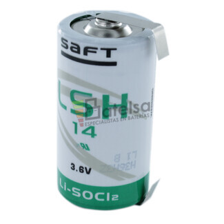 Pila de Litio SAFT LSH14 3,6V 5,8 Ah C- Lengetas