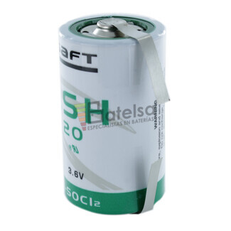 Pila de Litio SAFT LSH20 3,6V 13 Ah C- Lengetas