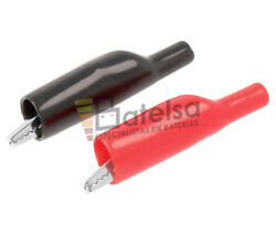 Pinzas de cocodrilo para puntas 2.0mm, rojo-negro Nimo