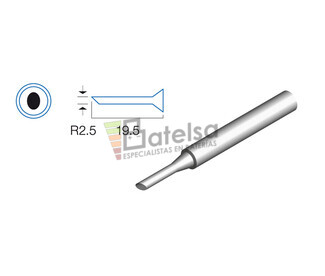 Punta oblicua de 2,25mm, soldador HRV7566