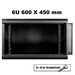 Rack 6U 19P 600x450 mm Phasak Pro PHO 2106-D Armario Mural para Equipos IT