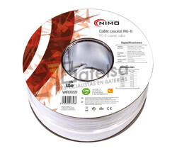 Rollo de cable coaxial de antena blanco, 100m