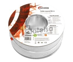 Rollo de cable coaxial de antena blanco 100m