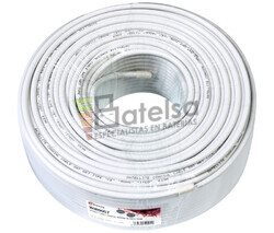 Rollo de cable coaxial de antena blanco 100m