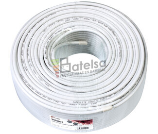 Rollo de cable coaxial de antena blanco 100m