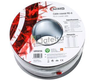 Rollo de cable coaxial de antena blanco 100m