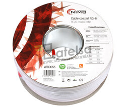 Rollo de cable coaxial de antena blanco 100m