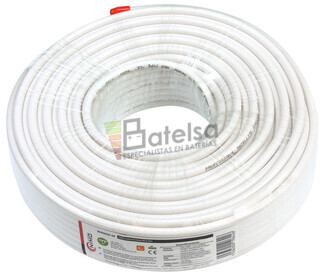 Rollo de cable coaxial de antena blanco, 50m