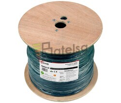 Rollo de cable coaxial de antena negro 500m